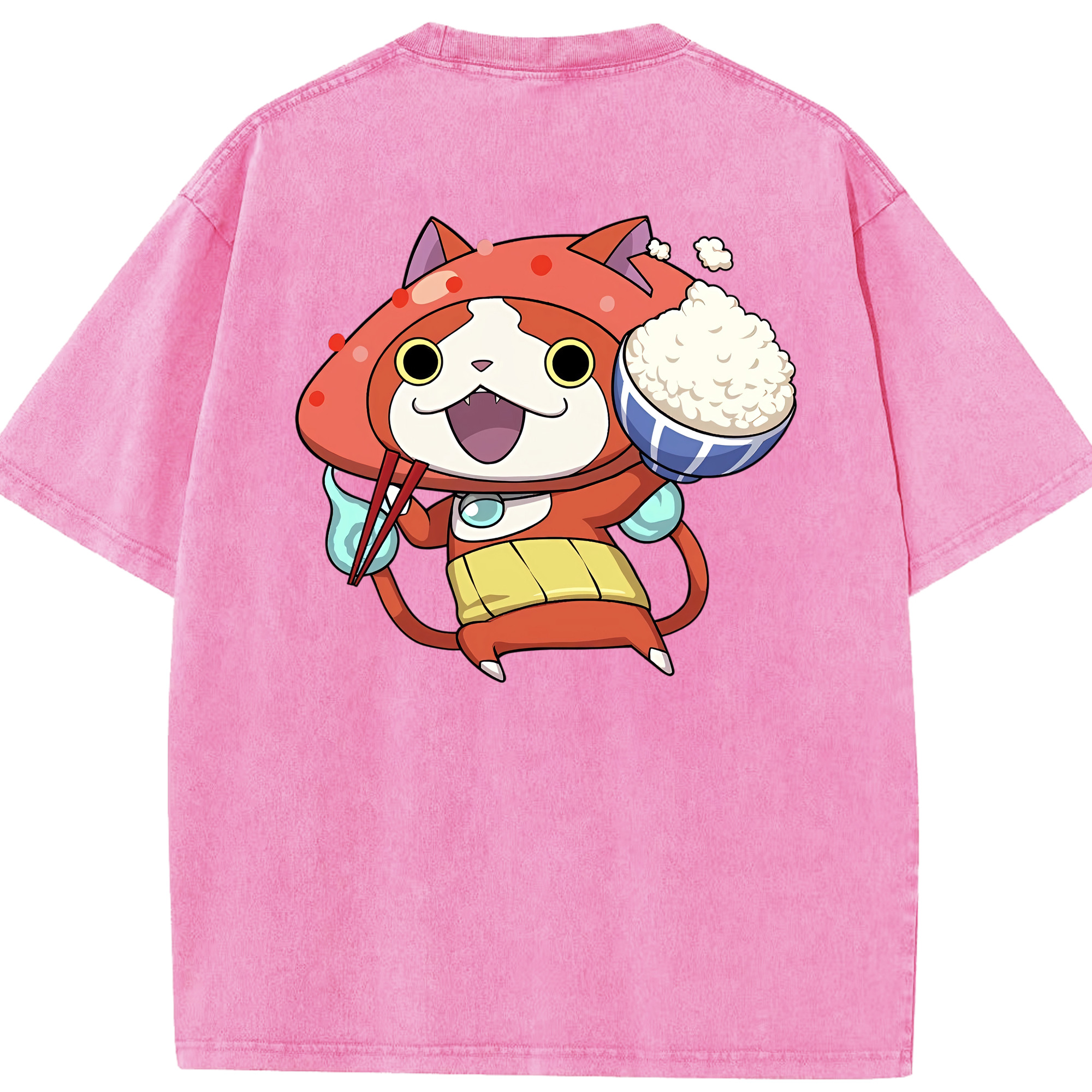 （画像用） 妖怪ウォッチ Yo-kai Watch 綿100% ヴィンテージ風 半袖Tシャツ（背面プリント）